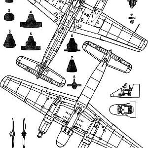 airplane Henschel Hs 129 scale model plans