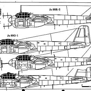 airplane Junkers Ju 88 scale model plans