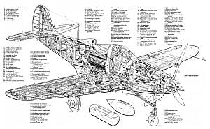 Bell P-39 Airacobra Cutaway Drawing