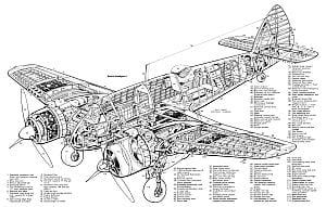 Bristol Beaufighter Cutaway Drawing