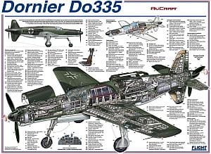 Dornier Do 335 Pfeil Cutaway Drawing