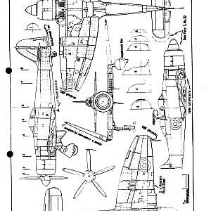 airplane Hawker Sea Fury scale model plans