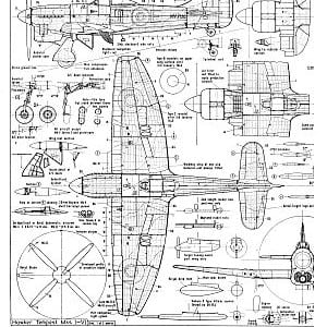 ariplane Hawker Tempest scale model plans