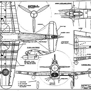 airplane Hawker Typhoon scale model plans