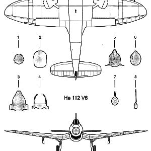 airplane Heinkel He 112 scale model plans