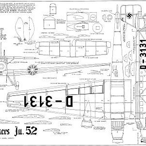 airplane Junkers Ju 52 scale model plans