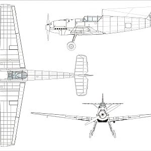 airplane Messerschmitt Bf 109D “Dora” scale model plans