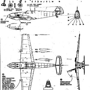 airplane Messerschmitt Bf 109E “Emil” scale model plans