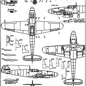 airplane Messerschmitt Bf 109F “Friedrich” scale model plans