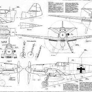 airplane Messerschmitt Bf 109G "Gustav" scale model plans