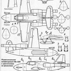 airplane Messerschmitt Me 328 scale model plans
