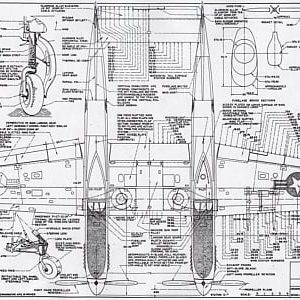 airplane North American F-82E Twin Mustang scale model plans