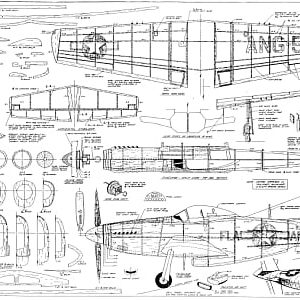 airplane North American P-51H Mustang scale model plans