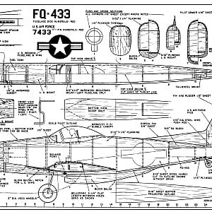 airplane North American P-82B Twin Mustang scale model plans