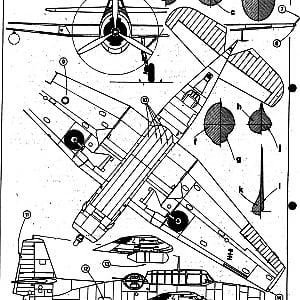 airplane Grumman TBF Avenger scale model plans