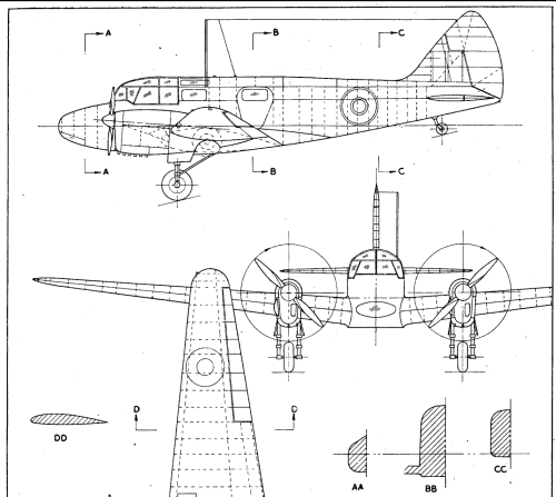 Airspeed Oxford Technical Drawings, Blueprints & Scale Model Plans